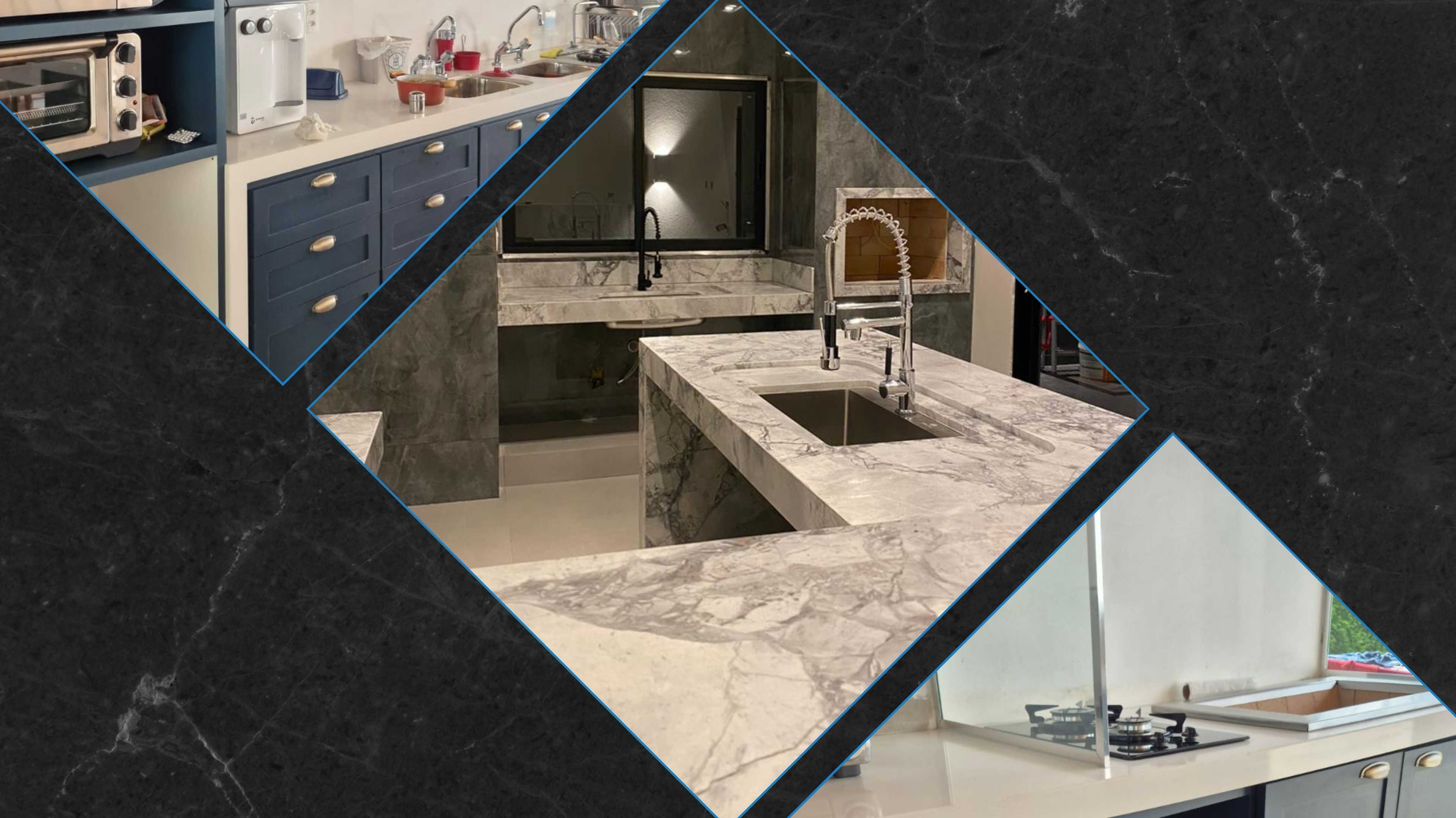 Cozinha com acabamento em marmore