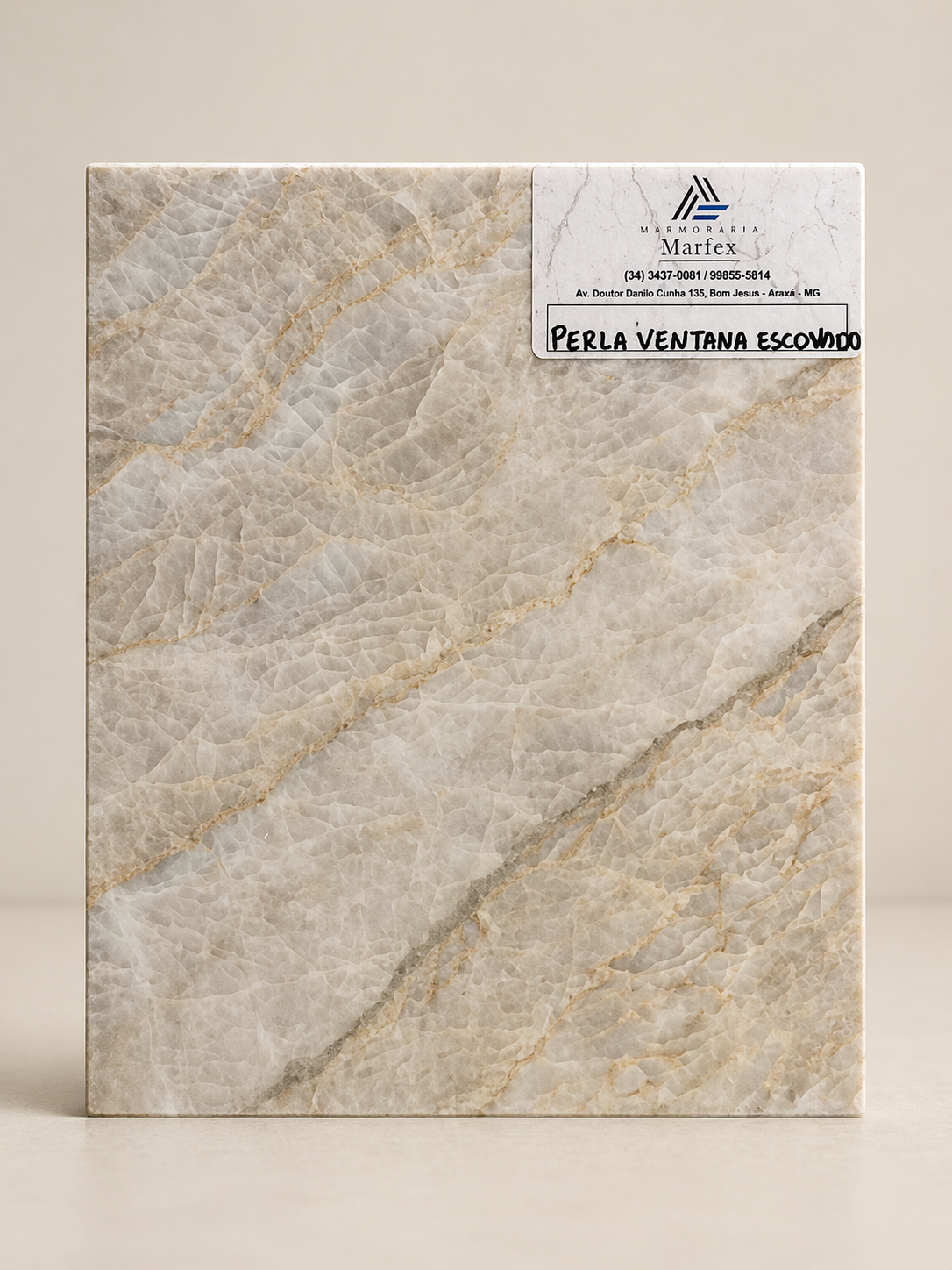 Pedra Quartzito Perla Venata Escovado